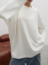 Round Neck Dropped Shoulder Long Sleeve T-Shirt OutfitFlow